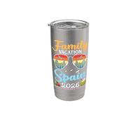 Espagne 2026 Vacances en famille faisant des souvenirs ensemble Gobelet isotherme en acier inoxydable double paroi