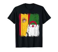 Espagne Algérie Demi Drapeau Espagnol Patrimoine Algérien T-Shirt