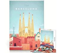 Espagne Barcelone Travel Art Puzzle 1000 Pièces Adultes Jeu de logique et de Partage Cadeau Premium Edge 38x52cm