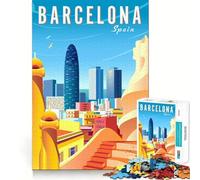 Espagne Barcelone Voyage Art Puzzles Adultes 1000 Pièces Puzzle Logique Jeu de Détente et d'Expérience Découpe Précise Collection d'art 50x75cm