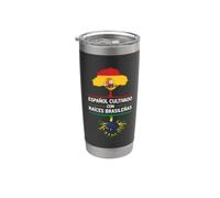 Espagne Brésil Drapeaux Origines Cadeau Fans Gobelet isotherme en acier inoxydable double paroi
