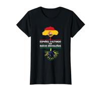 Espagne Brésil Drapeaux Origines Cadeau Fans T-Shirt Graphique avec Valeur