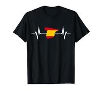 Espagne Contour du Pays Battements De Cœur Drapeau Espagnol T-Shirt