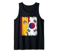 Espagne Corée du Sud Demi Drapeau Espagnol Corée du Sud Débardeur