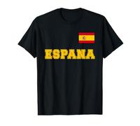Espagne - Espana avec Drapeau bannière sur la Poitrine T-Shirt Graphique avec Valeur