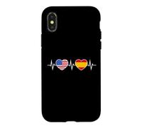 Espagne États-Unis Battements De Cœur Espagnol Américain Coque pour iPhone X/XS