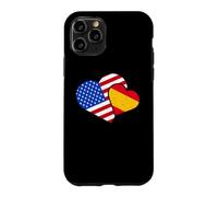 Espagne États-Unis Drapeau Espagnol Américain Cœurs Amour Coque pour iPhone 11 Pro