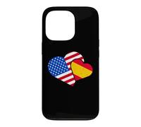 Espagne États-Unis Drapeau Espagnol Américain Cœurs Amour Coque pour iPhone 13 Pro