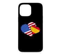 Espagne États-Unis Drapeau Espagnol Américain Cœurs Amour Coque pour iPhone 13 Pro Max