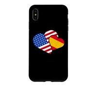 Espagne États-Unis Drapeau Espagnol Américain Cœurs Amour Coque pour iPhone XS Max