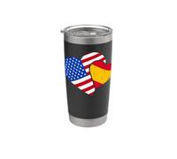 Espagne États-Unis Drapeau Espagnol Américain Cœurs Amour Gobelet isotherme en acier inoxydable double paroi
