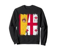 Espagne Géorgie Demi drapeau Espagne Géorgienne Racines géorgiennes Sweatshirt