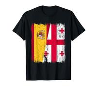 Espagne Géorgie Demi drapeau Espagne Géorgienne Racines géorgiennes T-Shirt