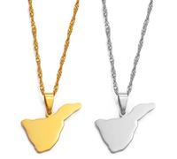 Espagne Îles Canaries Tenerife Carte Pendentif Colliers - Pour Femmes Fille Couleur Jaune / Couleur Blanche Bijoux Avec Motif De Drapeau Collier Unisexe Hip Hop Fashion Style Party, Blanc, 45 Cm Ou