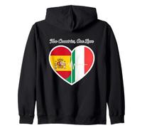 Espagne, Italie, Heartbeat Design Two Countries One Love Sweat à Capuche
