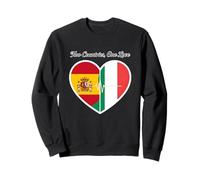 Espagne, Italie, Heartbeat Design Two Countries One Love Sweatshirt