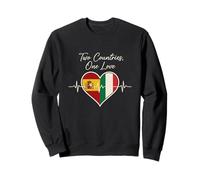 Espagne, Italie, Heartbeat Design Two Countries One Love Sweatshirt