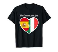 Espagne, Italie, Heartbeat Design Two Countries One Love T-Shirt