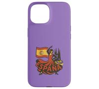 Espagne Motif Danseur De Flamenco Tapas Barcelone Rétro Coque pour iPhone 15