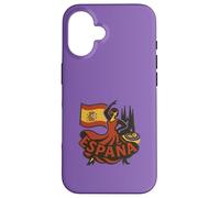Espagne Motif Danseur De Flamenco Tapas Barcelone Rétro Coque pour iPhone 16