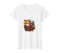 Espagne Motif Danseur De Flamenco Tapas Barcelone Rétro T-Shirt