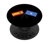 Espagne Somalie Drapeaux croisés Espagne Somali Heritage PopSockets PopGrip Adhésif