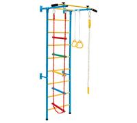 Espalier De Gymnastique Enfants Avec Barre De Traction Et Anneaux De Gym 107 X 88 X 223 Cm Robuste Et Sécurisé En Acier Jaune Helloshop26 20_0012049