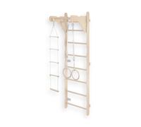 Espalier de Gymnastique pour Enfants (210 cm) | Échelle d'entraînement Murale | Échelle de Corde pour Enfants | Aire de Jeu en Bois pour la Maison | Anneaux de Gymnastique | 100% écologique |