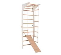 Espalier de musculation RINAGYM PRO 3 - barre de traction avec dips intégrés anneaux planche hêtre blanc