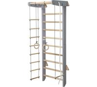 Espalier Numi en bois + anneaux de gymnastique + échelle de corde | Structure à grimper Chambre d'enfant Aire de jeux intérieure