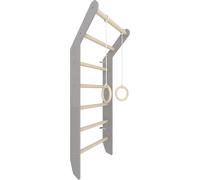Espalier Toddler Gris | Chambre d'enfant Bois Enfants Structures de jeux indoor Anneaux de gymnastique Mur d'escalade