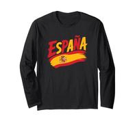Espana Drapeau Rouge Jaune Coup de Pinceau Spain Pride Manche Longue