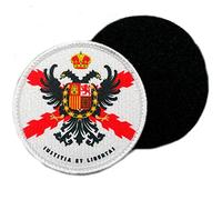 España Patch circulaire impérial drapeau croix de Bourgogne avec aigle - Patchs vêtements - Patchs militaires - Tercios espagnols - Empire espagnol - 80 x 80 mm