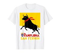 Espana San Fermin Pamplona Spanish Flag Bull Running T-Shirt Graphique avec Valeur