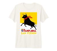 Espana San Fermin Pamplona Spanish Flag Bull Running T-Shirt Haut de Gamme