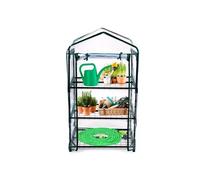 Kinzo Serre de Jardin Mini Serre 69x49x125 cm - Serre avec 3 Niveaux - Transparent avec Fermeture Éclair - Vert
