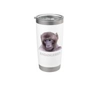 Espèces animales menacées d'extinction Singe macaque barbarie Gobelet isotherme en acier inoxydable double paroi