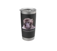 Espèces animales menacées d'extinction Singe macaque barbarie Gobelet isotherme en acier inoxydable double paroi