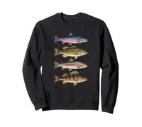 Espèces de Poissons d'eau Douce empilent la Truite Bar pêcheur extérieur Sweatshirt
