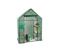 Kinzo Serre de Jardin en Plastique avec 3 Étages Cadre Métallique Couverture Imperméable 143 x 73 x 195 CM Vert