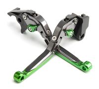 ESPEEDMTC pour Kawasaki Z650 2017-2022 CNC modifié Alliage d'aluminium 6 étages Longueur réglable Pliable Frein Levier d'embrayage Accessoires (Vert)
