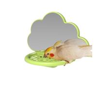 Espejo Para Pájaros con Percha - Accesorios Jaula | Espejo de Loro y Periquito con Soporte, Percha y, Juguete Interactivo Para Cockatiel, Canario, Aves de Jaula