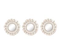 ESPEJO SET 3 MACRAME CRISTAL 20X1X20 BLANCO