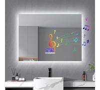 Espelho Casa de Banho Miroir de salle de bain avec lumière, 3 niveaux de réglage de la luminosité, fonction désembuage, miroir de maquillage avec lumière LED avec indicateur de température (miroir