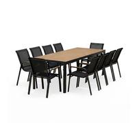 Esperance - Salon De Jardin 10 Places Avec Table 240cm Effet Bois