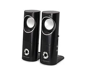 Esperanza Beat Lot de 2 Haut-parleurs stéréo USB 3 W avec Sortie Casque et réglage du Volume