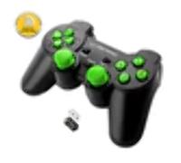Esperanza EGG108G Manette de jeu sans fil 2,4 GHz PS3/PC USB Gladiator Noir/Vert