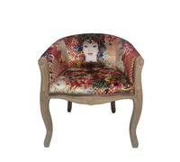 ESPERANZA - Fauteuil en velours imprimé rouge Rouge