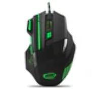 Esperanza MX201 WOLF - Souris - pour droitiers - optique - 7 boutons - filaire - USB - vert