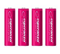 [EZA104R] ESPERANZA Lot de 4 Piles Rechargeables Ni-MH AA Rouge 2000 mAh